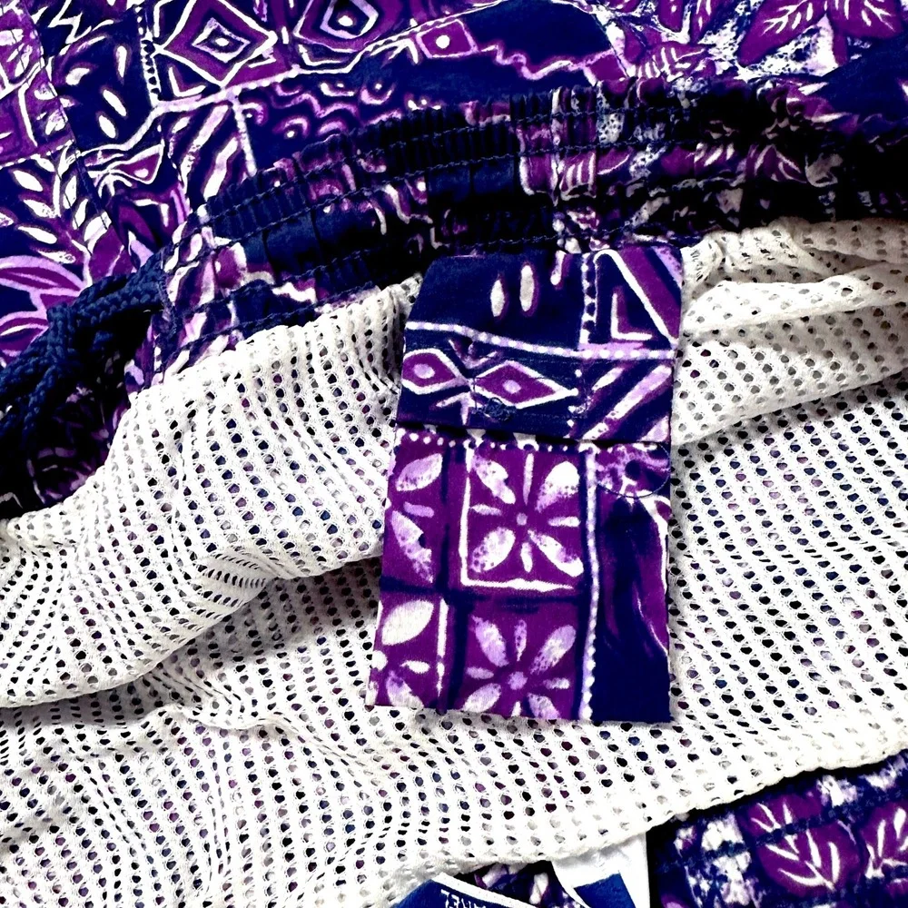 Champion Athletic Shorts Men's Purple Patterned Swim‎ Trunks Casual Activewear M